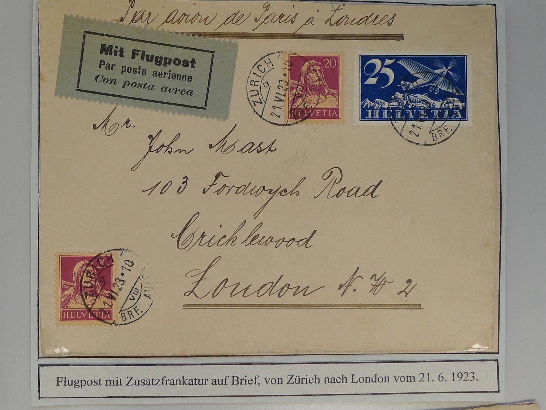 Tutti i francobolli: 1922-1930, SECHS tolle Flugpost Karten/Briefe, ++ZEPPELIN – Usato da Sursee venduto da Luzernerraute 3