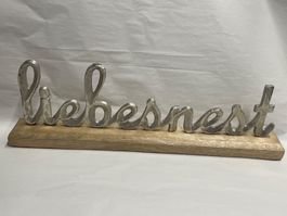 Deko/Liebesnest/Aufsteller/Mangoholz & Aluminium/NEU/OVP