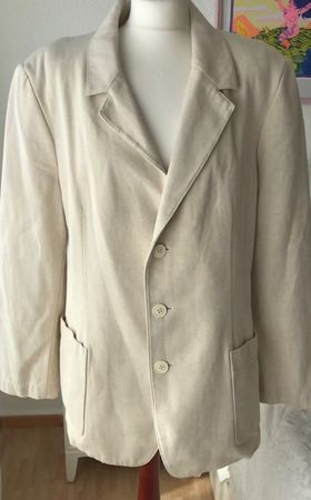 NEU: 2 Blazer Sakkos aus Hanf & Baumwolle, 50 & 52 L beige