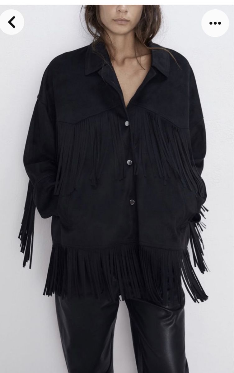 Zara Giacche: Zara Black Fringed Jacket, Size S, Never Worn - Chic! – Nuovo (secondo la descrizione) da Mies venduto da nic_yk5d 8