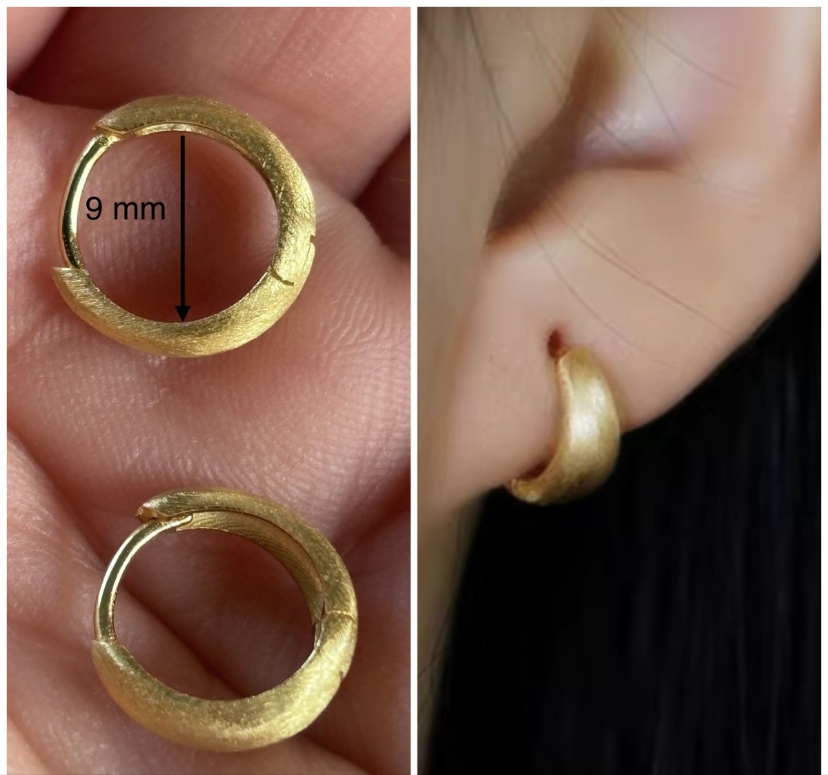 Ohrringe & -stecker: Small 925 silver hoops. Gold plated. 9 mm Size. – Neu (gemäss Beschreibung) aus Dübendorf von S1973E 2