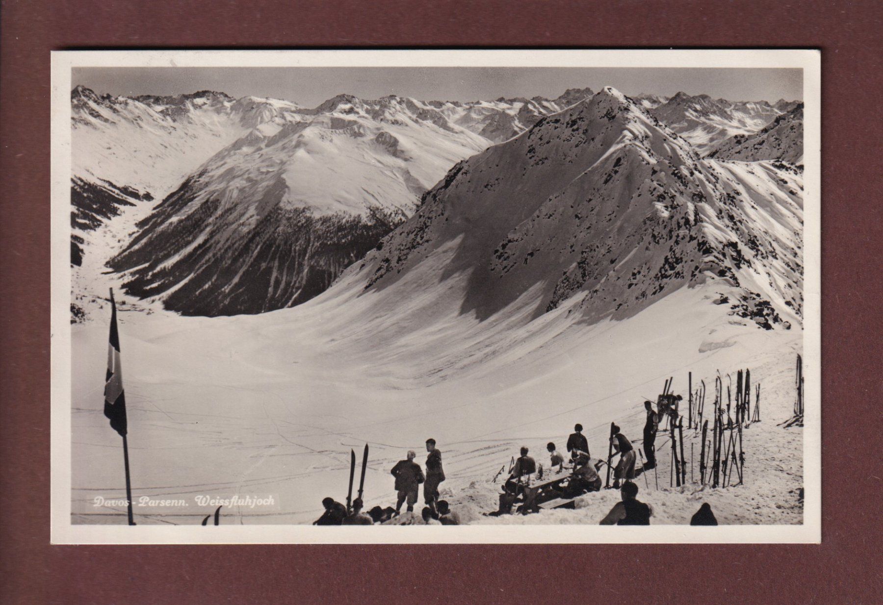 Cartoline postali: DAVOS-PARSENN - Weissfluhjoch - 1933 – Usato da Pully venduto da nicecards