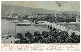 Zürich, Quaibrücke, gelaufen 1903