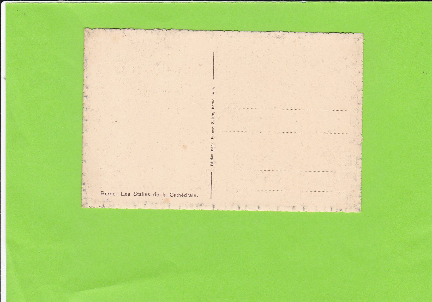 Cartoline postali: Bern-Chorstühle im Münster – Usato da St. Peterzell venduto da neckertal 1