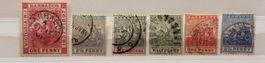 Timbres Barbados Victoria lot de 6 pièces différents états