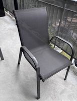 4 Gartenstühle Metall Textil dunkelgrau gebraucht