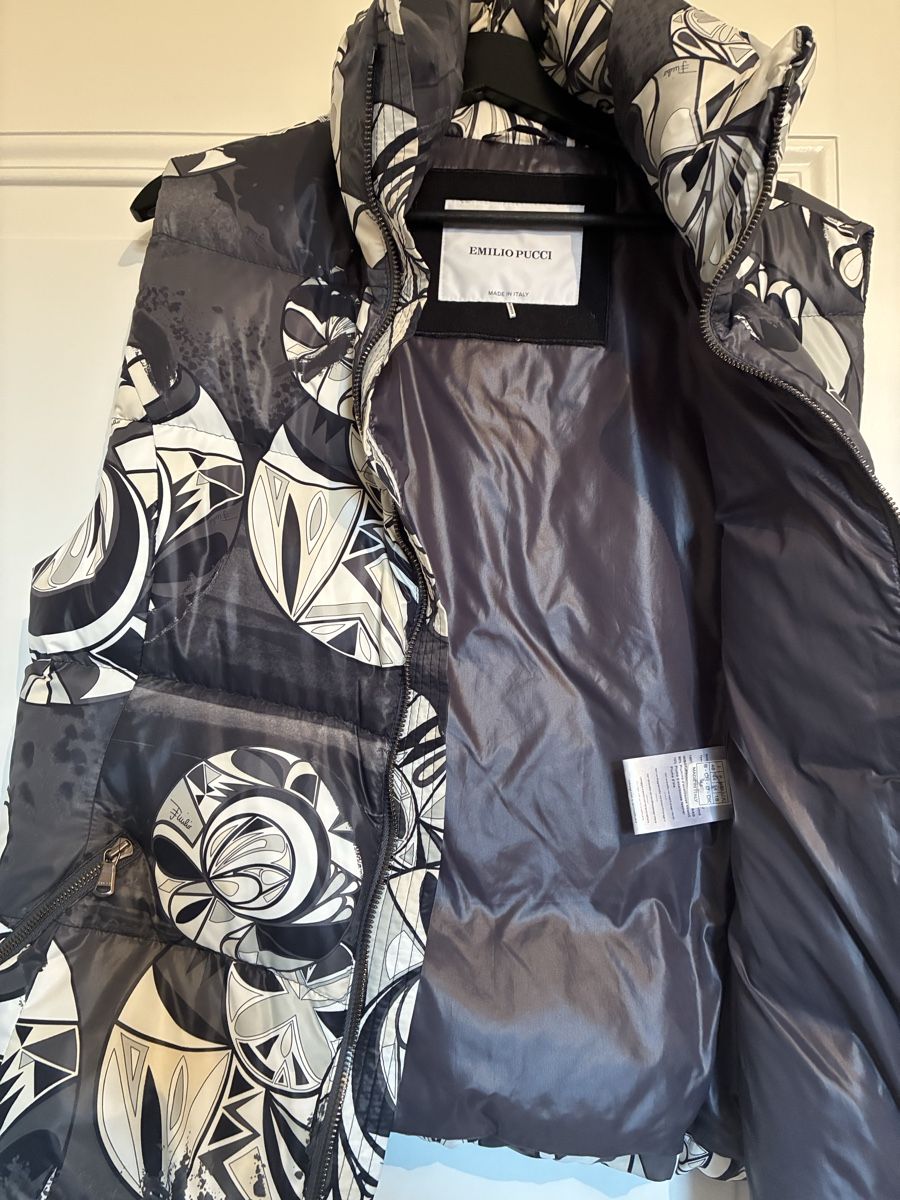 Gilet & Giacche: EMILIO PUCCI White & Gray Quilted Techno Down Puff – Usato da Basel venduto da saidser 3