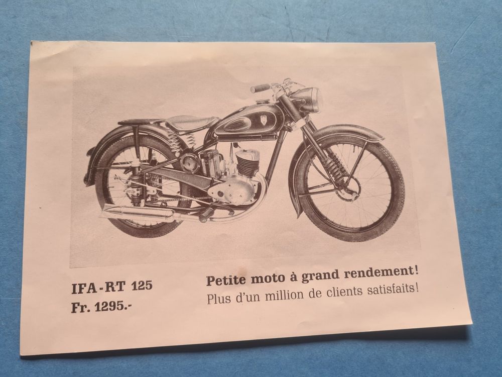 IFA-RT 125 SCHWEIZ PROSPEKT OLDTIMER VINTAGE RARE (Gebraucht) in ...