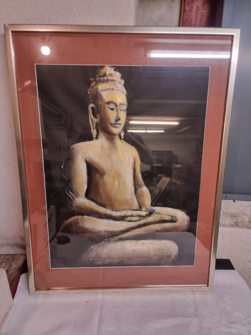 Dipinti: Buddha Bild, gerahmtes Original Gemälde, neuwertig – Usato da Zürich venduto da Budget-Brocki