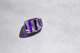 Vintage Space-Age Acrylglas-Ring, handbemalt, um 1970, NOS