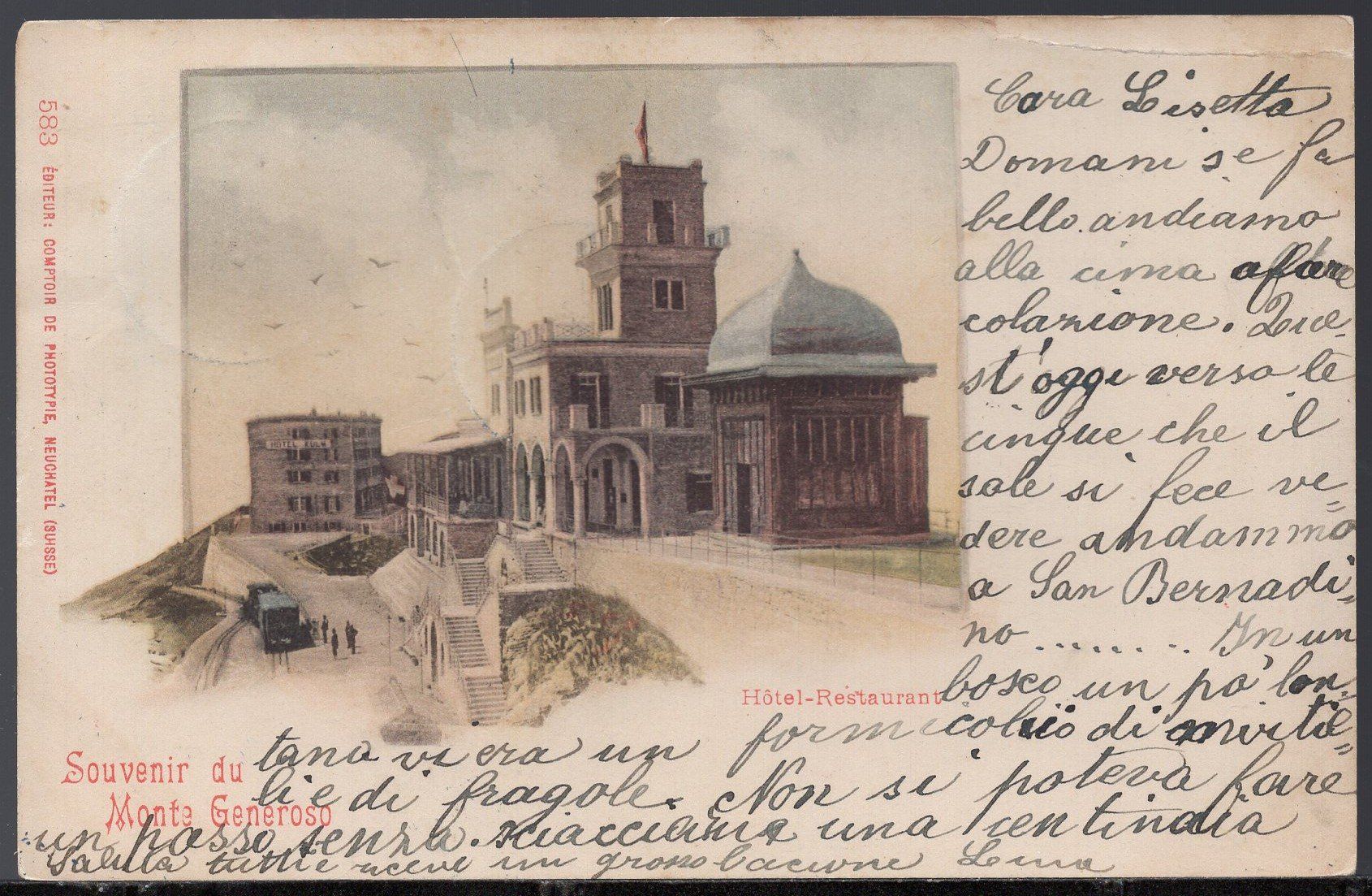 Ansichtskarten: Monte Generoso  Hotel - Restaurant 1901 – Gebraucht aus Aarau von kufi44