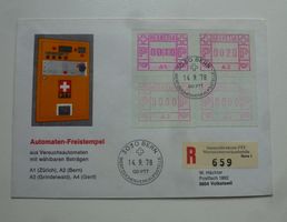 ATM Satzbrief 1978 mit A1-A4, Satzbrief mit Abart