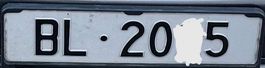 BL 205 Kontrollschild vierstellig