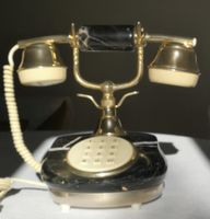 Altes Telefon aus Marmor und Messing