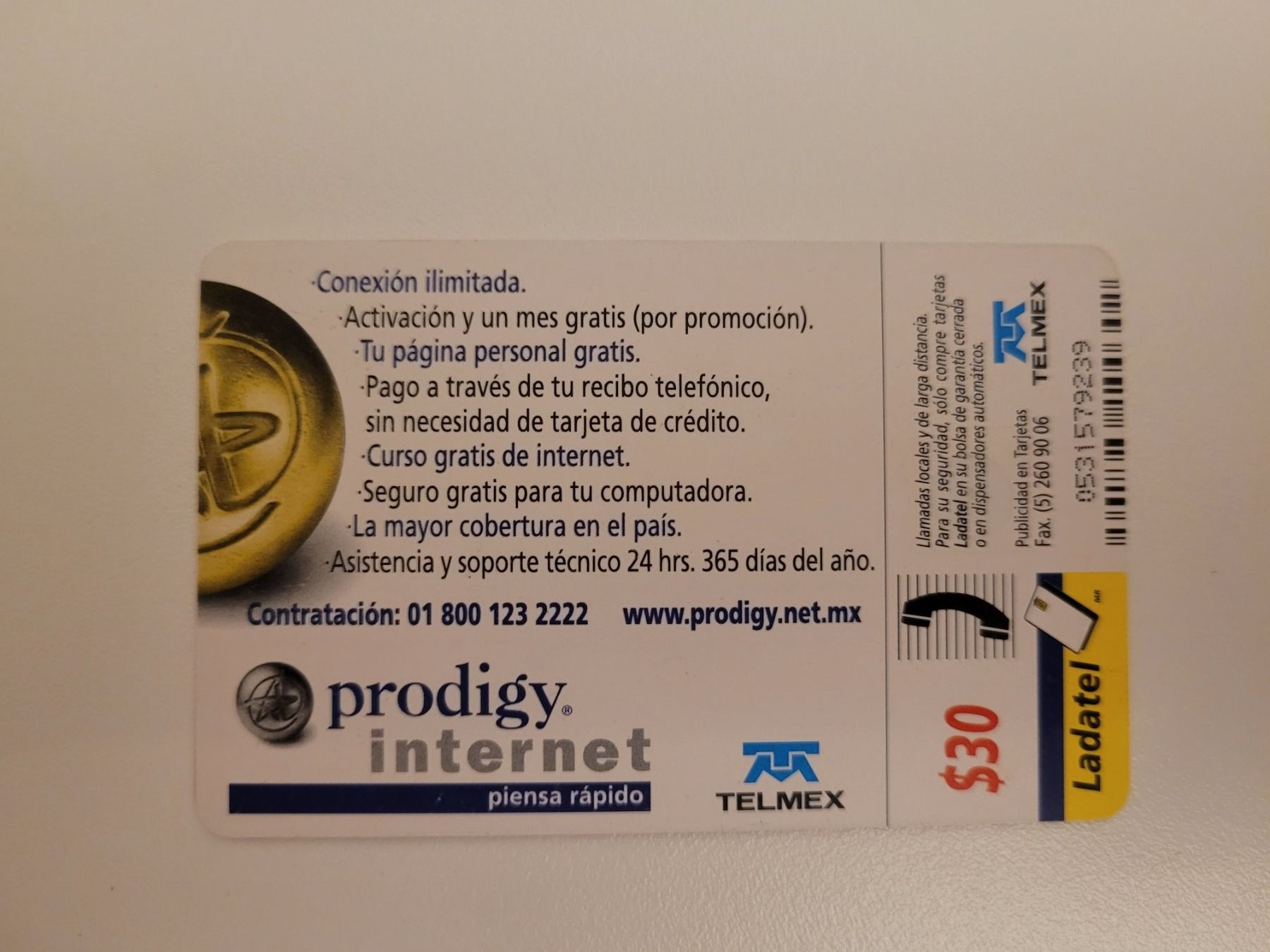 Telefon- & Taxkarten: Telefonkarte Mexiko ladatel prodigy internet – Gebraucht aus Inwil von Flower2325 1
