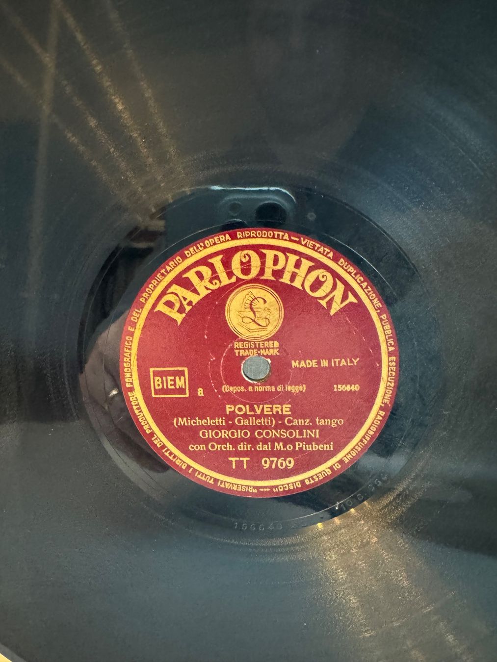 Dischi in vinile: Disque Shellac 78 tr Parlophon Annamari - Giorgio Consolini – Usato da la Chaux-de-Fonds venduto da Lampe 4