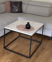 Couchtisch mit Marmorplatte 60x80