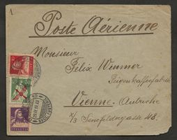 Flugpost 1919 Lausanne Zürich St.Gallen Wien Luftpost
