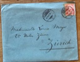 Lettre Yverdon - Zürich 1894