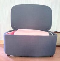 Polsterhocker mit Stauraum grau Stoff guter Zustand