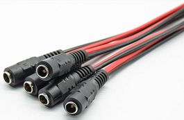 Fiche d'alimentation femelle 12V cc 5.5 x 2.1mm x 20cm long
