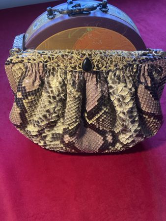 Edle Vintage Handtasche aus Schlangenleder, Top Zustand!