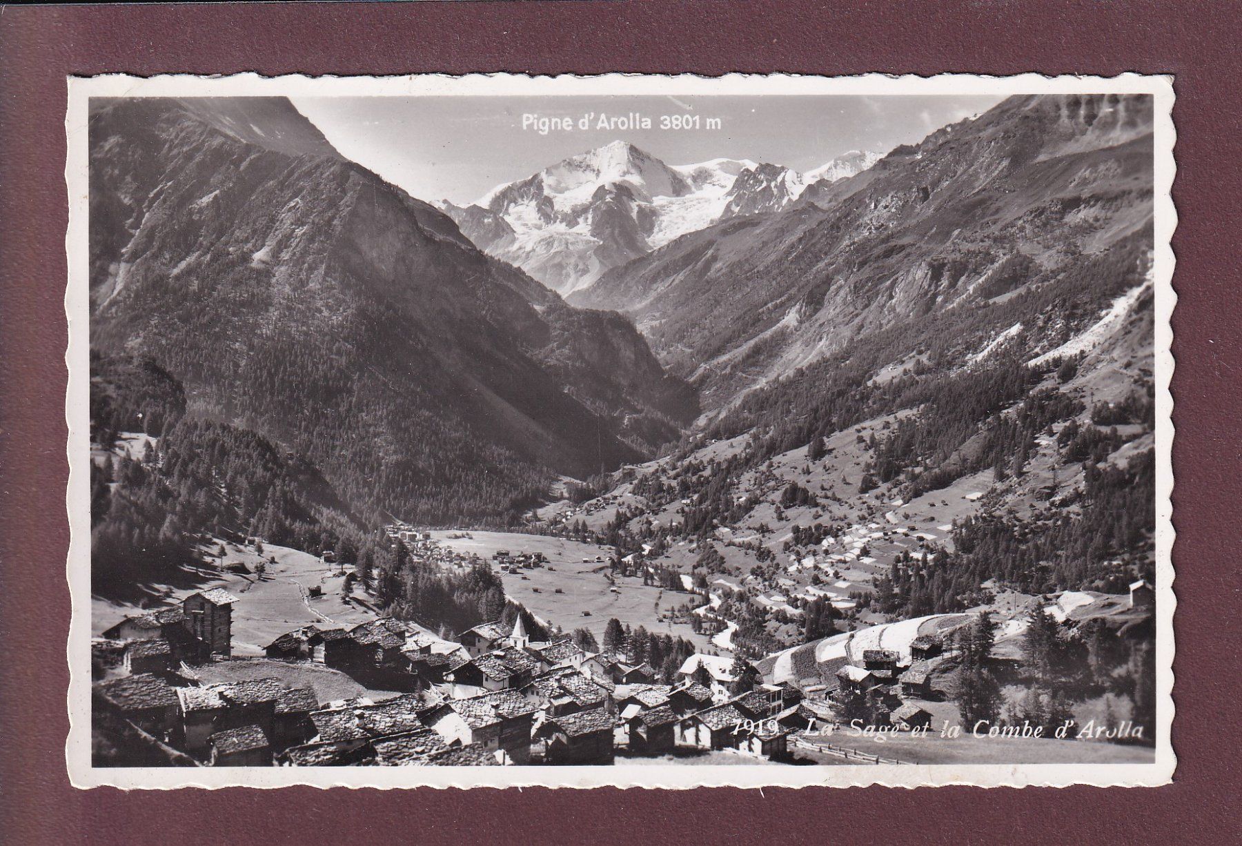 Ansichtskarten: LA SAGE - Combe d'Arolla - 1943 – Gebraucht aus Pully von nicecards