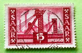 BRIEFMARKEN AUS Saarland  Industrielandschaft  GESTEMPELT  