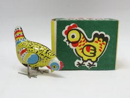 Russisches Blech Huhn zum aufziehen Pick Vogel USSR
