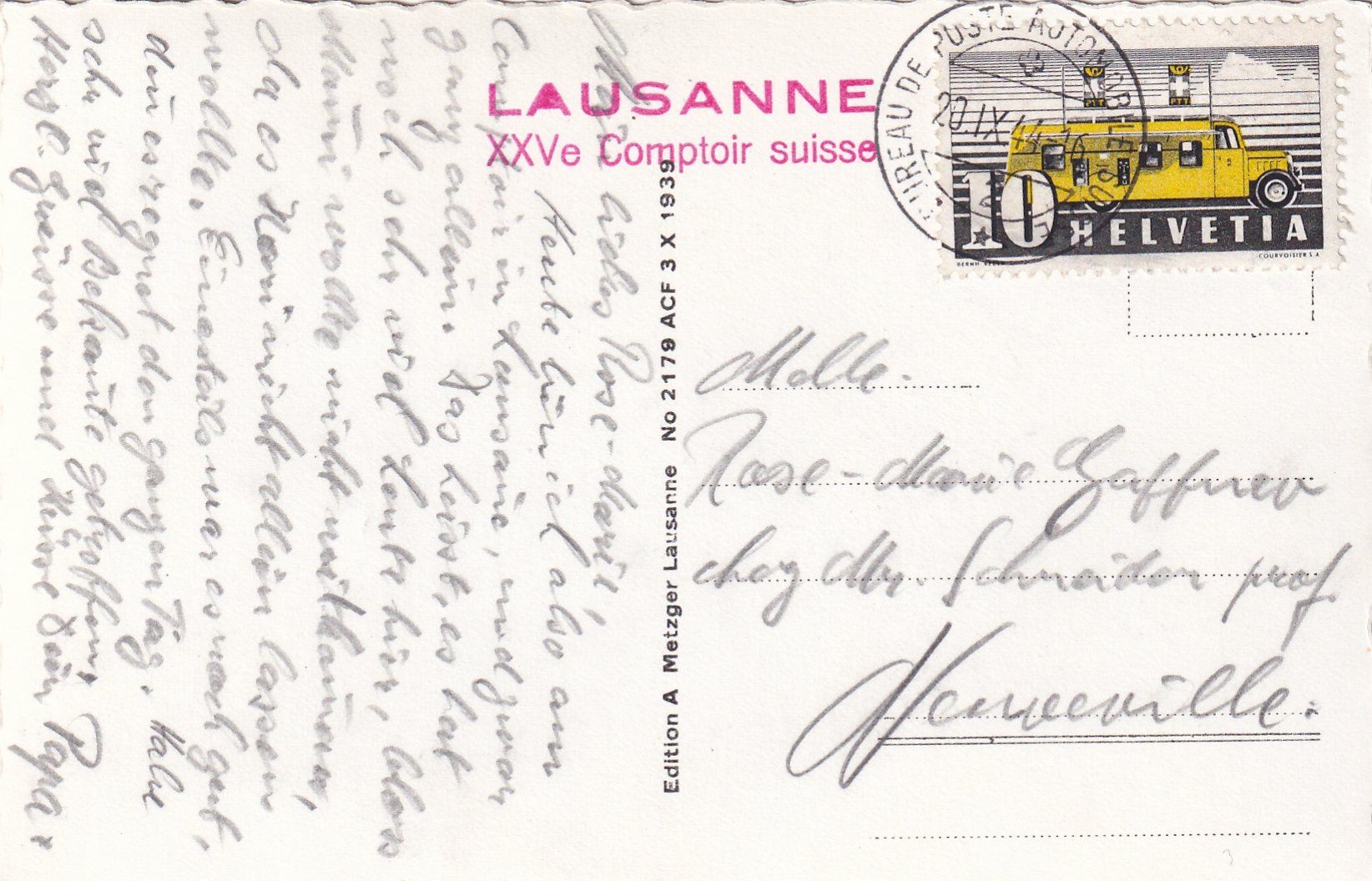 Cartoline postali: Lausanne - Comptoir Suisse /mp – Usato da Hombrechtikon venduto da Rudolf07 1