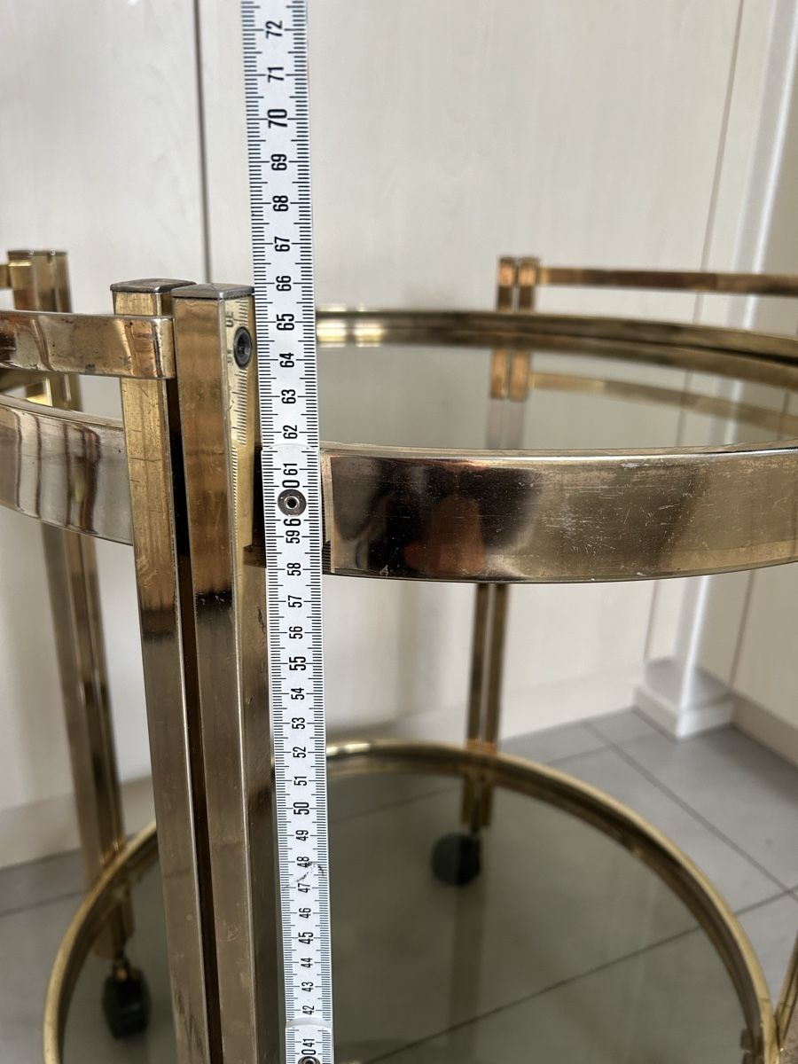 Servierwagen: Servierwagen Metall Glas geraucht ca. 50 cm Durchmesser – Gebraucht aus Lanzenhäusern von vic63 2