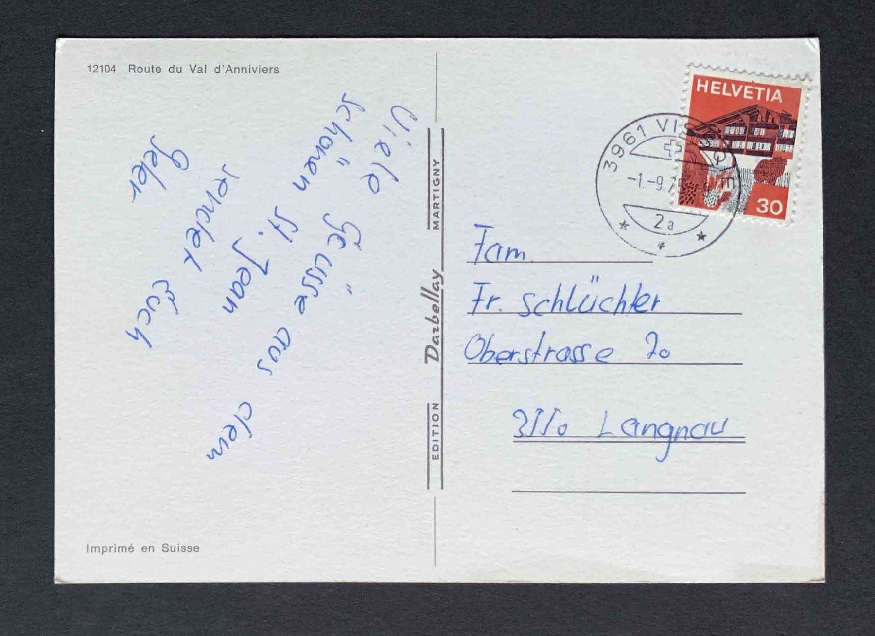 Cartoline postali: AK Route du Val d Anniviers Autobus – Usato da Goldau venduto da artelier1 1
