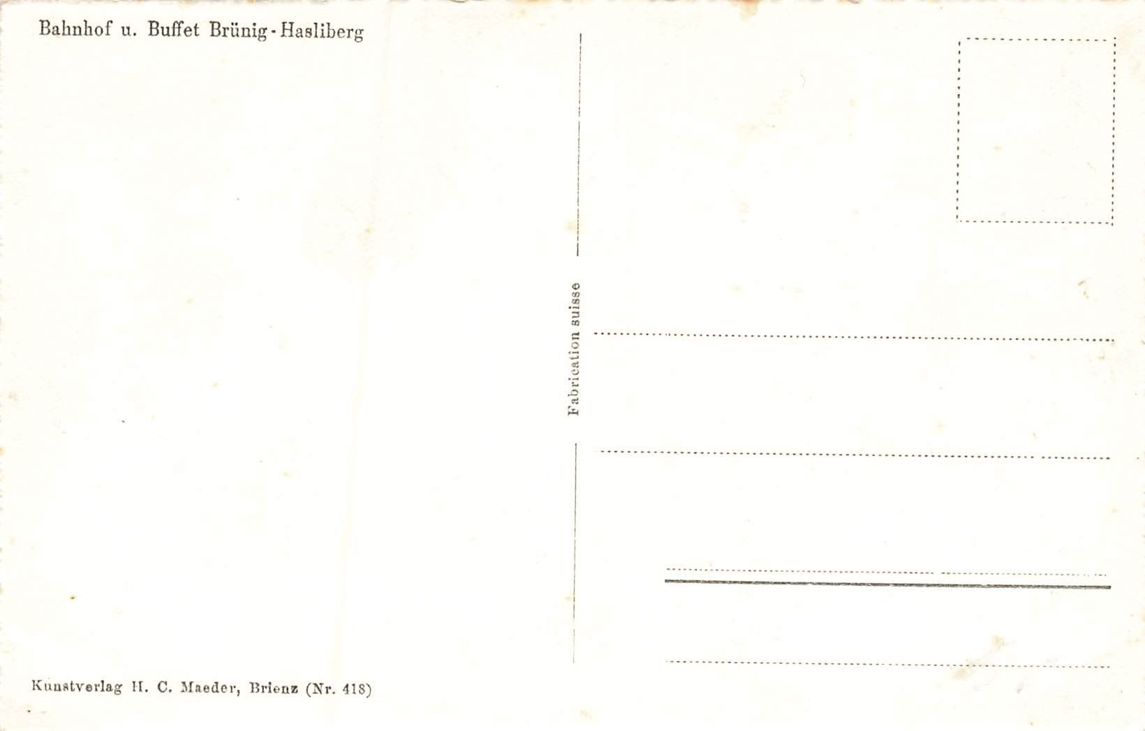 Cartoline postali: Bahnhof u. Buffet Brünig-Hasliberg – Usato da Schwyz venduto da Seffi56 1