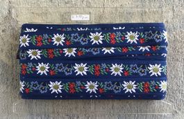 STOFFBAND 20.20 METER ENZIAN UND EDELWEISS NEU