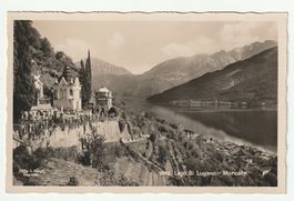Morcote, Lago di Lugano, Ansichte auf See und Berge