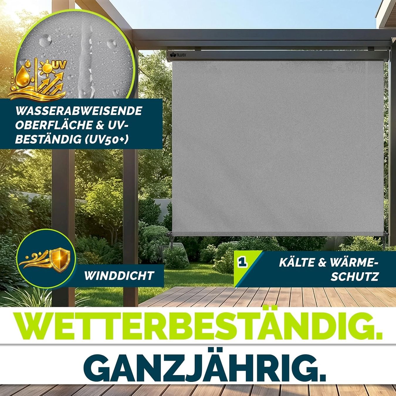 Markisen: Aussen-Senkrechtmarkise 200x250 grau – Neu und originalverpackt aus Bottighofen von zaap 7
