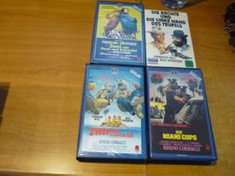 4x VHS Kassette - Bud Spencer Terence Hill - Lot Erstausgabe