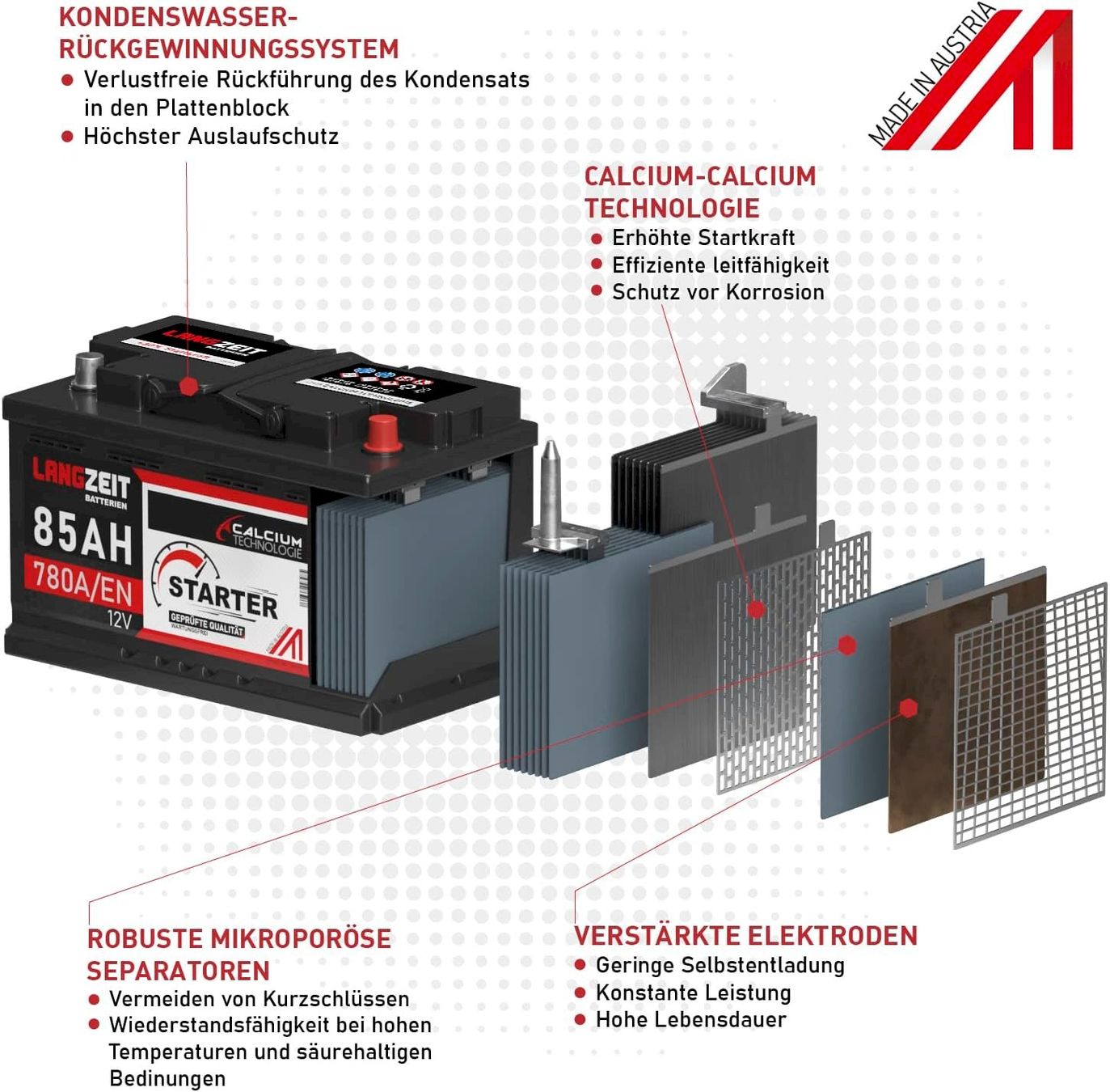 Batterie: LANGZEIT Autobatterie 12V 85Ah – Nuovo e nell'imballaggio originale da Bottighofen venduto da zaap 2