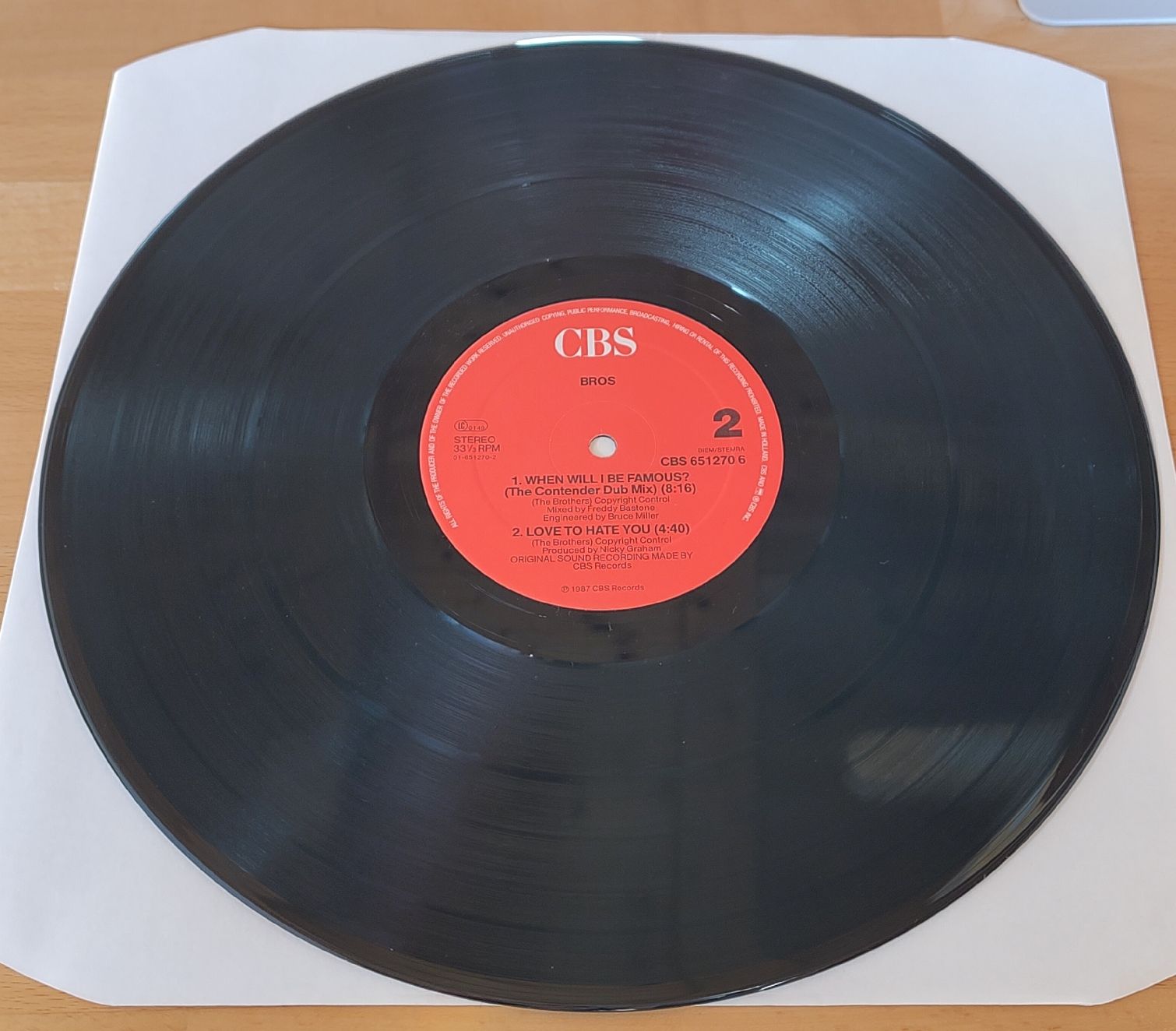 Schallplatten: Bros - When Will I Be Famous? - Maxi Single Schallplatte Top – Gebraucht aus Bonaduz von Gluehwuermchen44 3