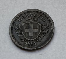 1891 1 Rappen Abart