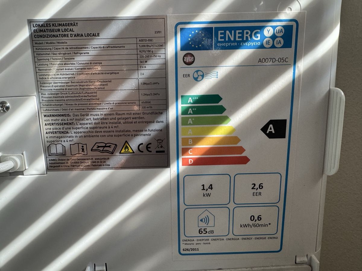 Condizionatori: Klimagerät ayce mobil mit Abluftschlauch – Nuovo (secondo la descrizione) da Unterkulm venduto da mahu87 3