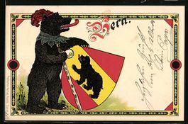 AK Bern, Bär mit Wappen und Schwert