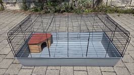 Kleintiergehege mit Hütte und Zubehör