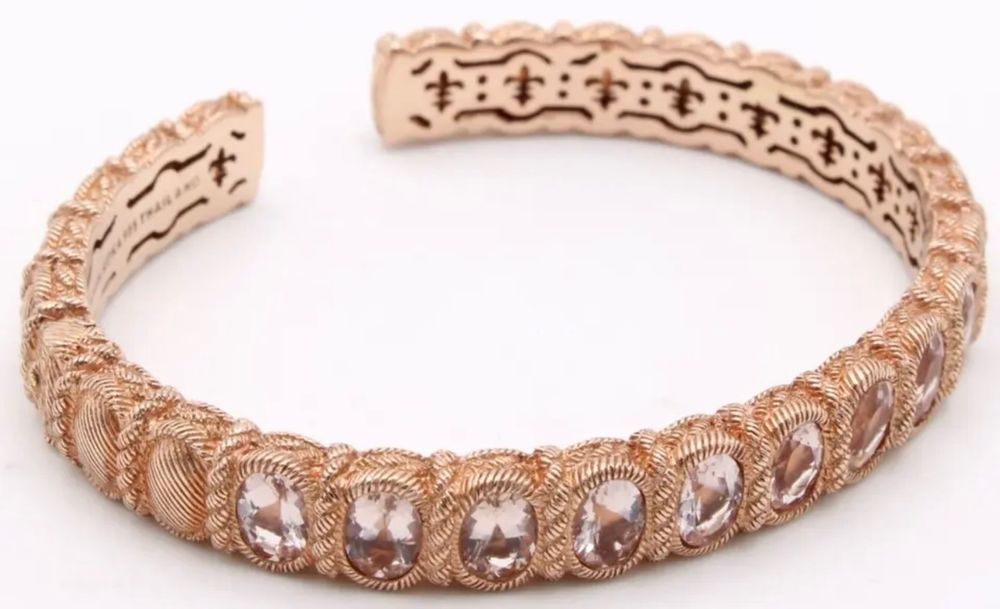 Judith Ripka Morganites SS926 Rose Gold Vermeil Cuff 6cm (Gebraucht) in ...