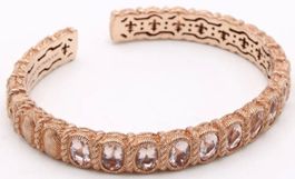 Judith Ripka Morganites SS926 Rose Gold Vermeil Cuff 6cm