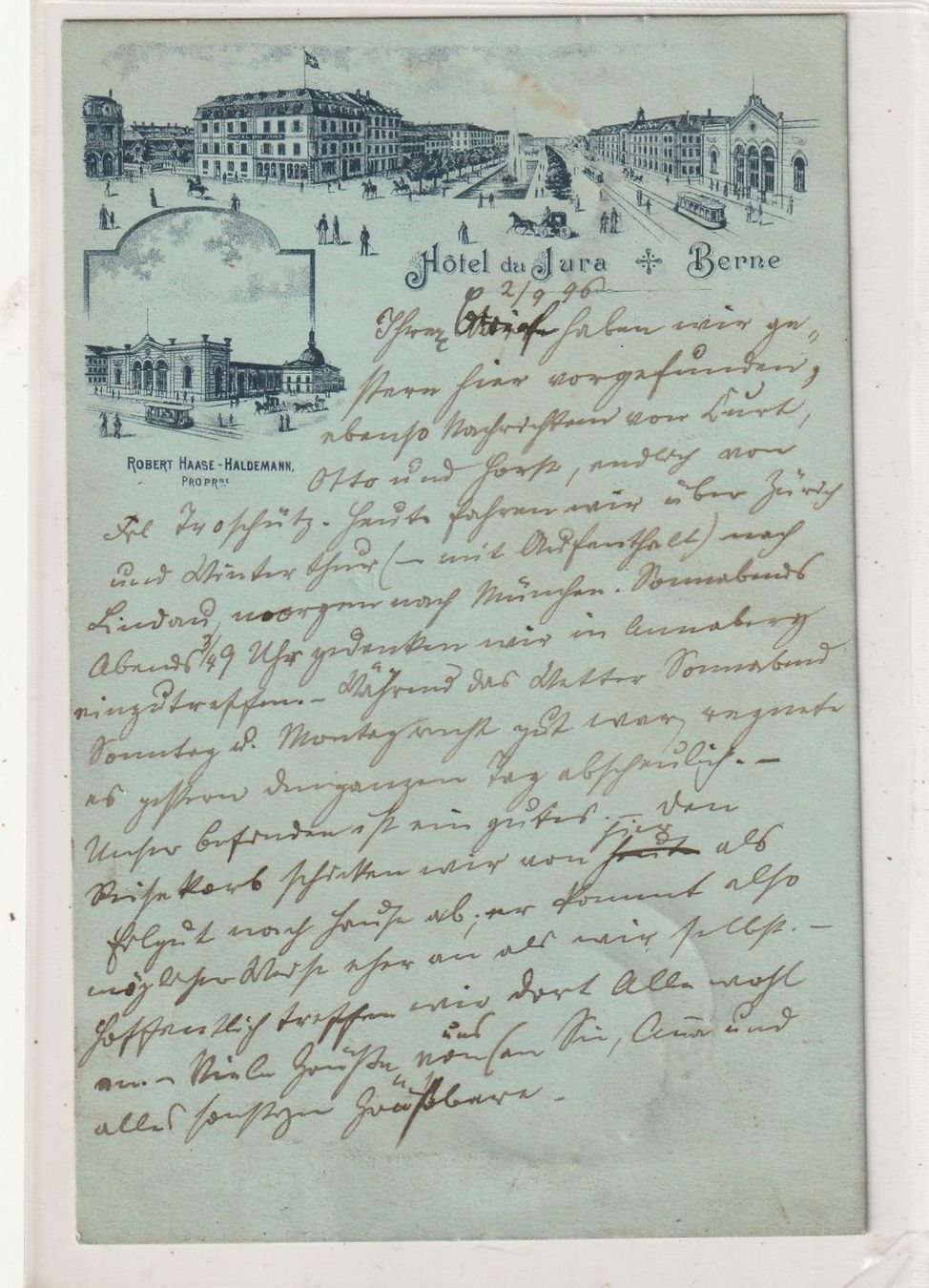 Cartoline postali: Bern Hotel du Jura – Usato da Rorschacherberg venduto da fratovi2
