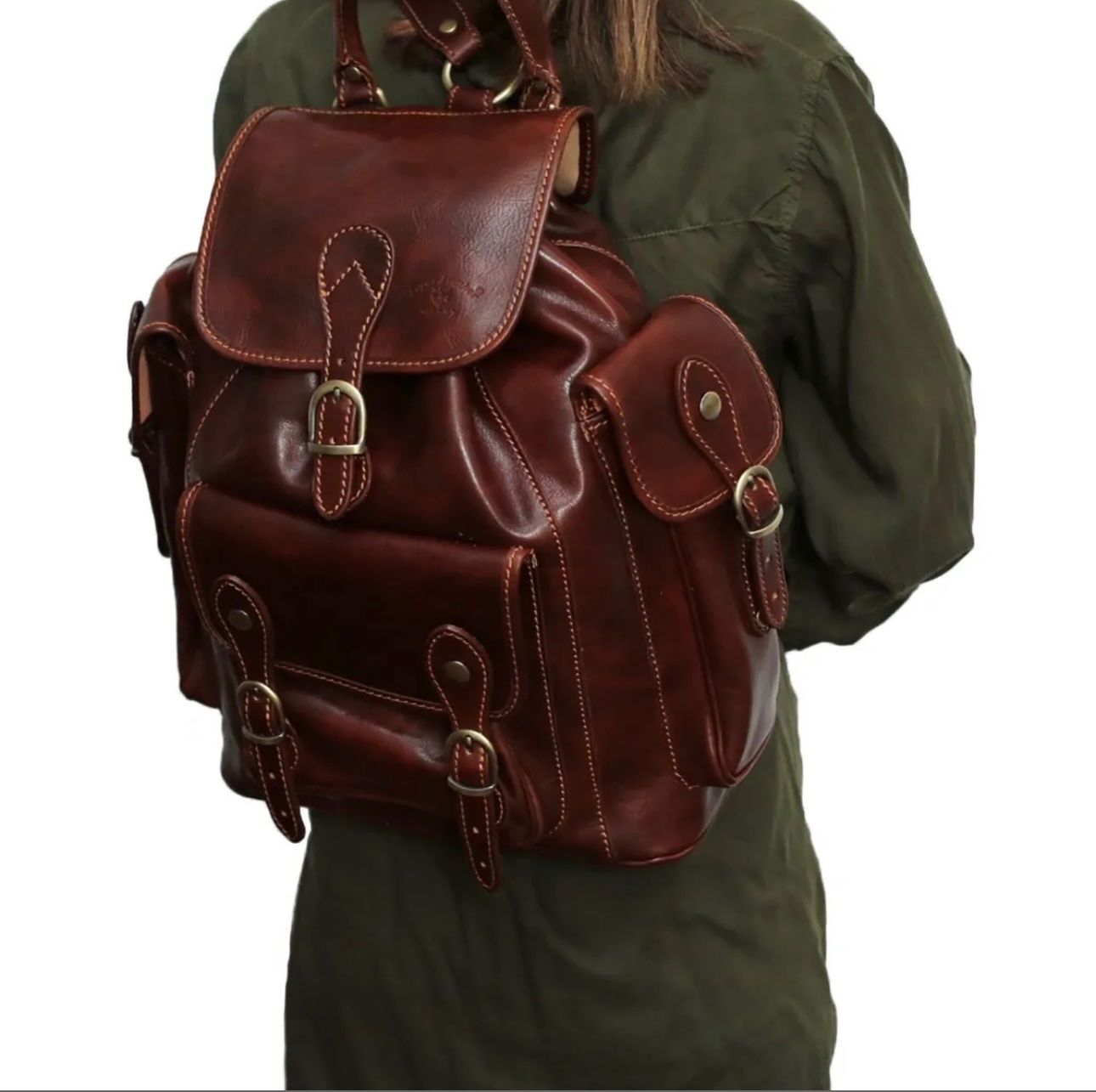 Zaini: Lederrucksack Firenze - Farbe: Braun – Nuovo e nell'imballaggio originale da Wittenbach venduto da WWW.DRILUBAGS.CH 5
