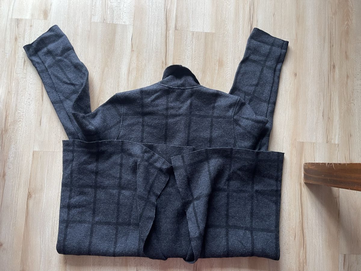 Cardigan Eileen Fisher Gris Laine - Col Châle Imprimé - Taille XS - Occasion Très Bon État