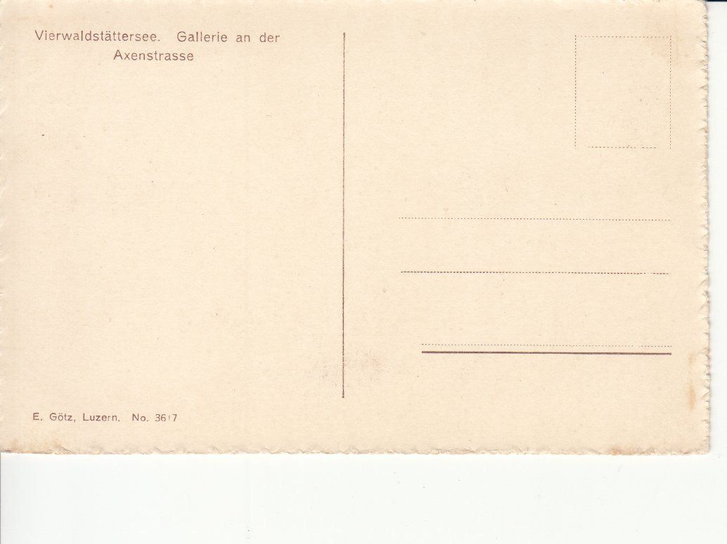 Cartoline postali: Axenstrasse, Götz, ca. 1920 – Usato da Bürglen TG venduto da StampGraf 1
