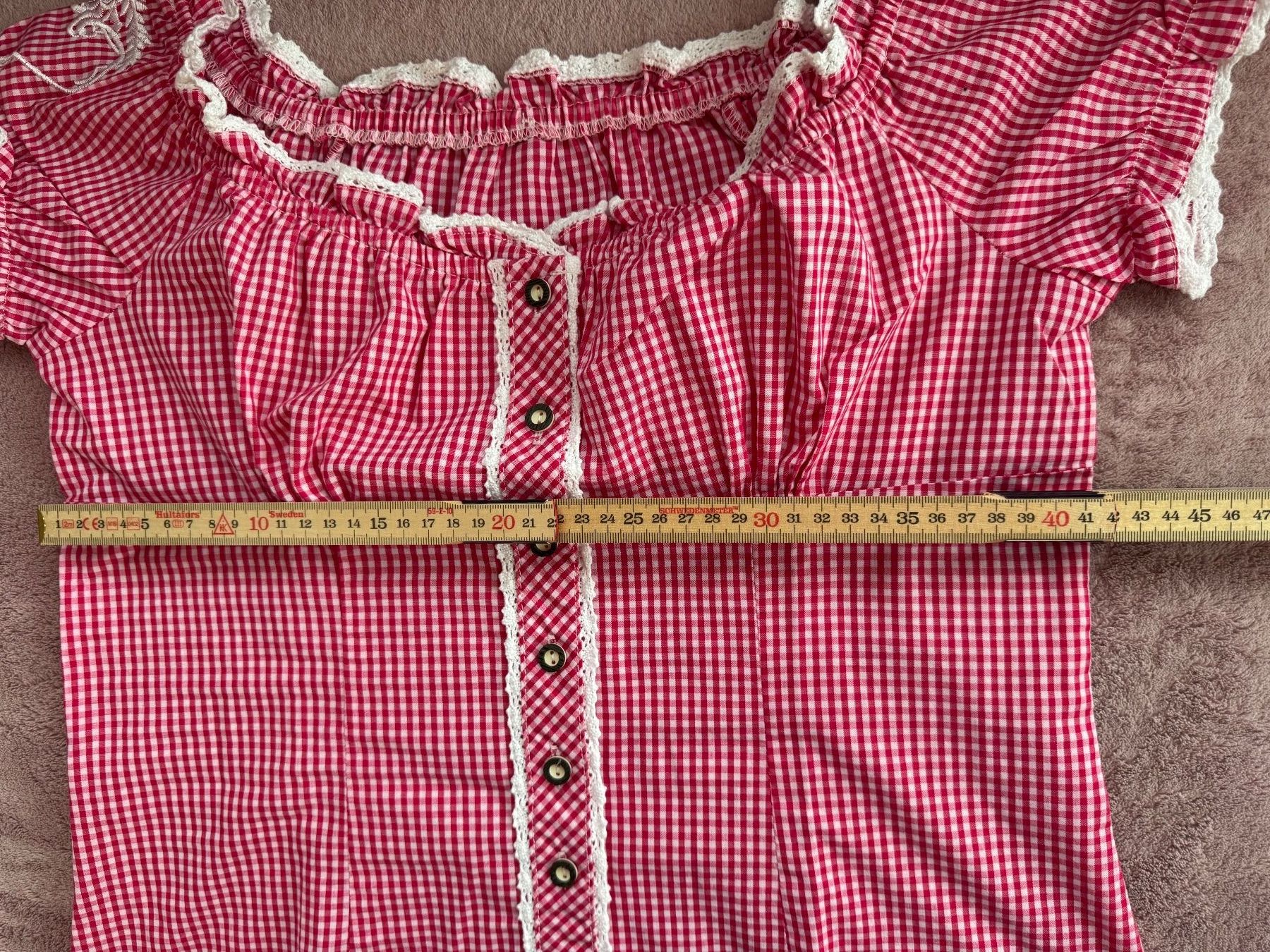 Camicette: Trachten Bluse weiss / rot kariert Gr.36/38 – Nuovo (secondo la descrizione) da Zäziwil venduto da blackpearl 6